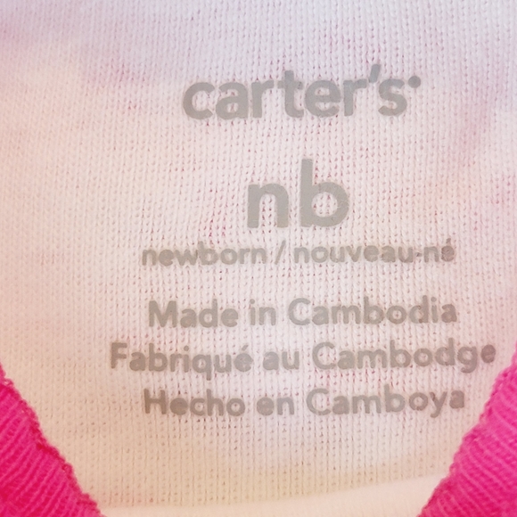 CARTER'S ♡ Precious White w/Pink Butterflies 2pc Onesie Dress w/Pink Sweater NB - Picture 9 of 9